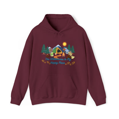 The Wilderness Is My Happy Place Unisex Heavy Blend™ Hooded Sweatshirt