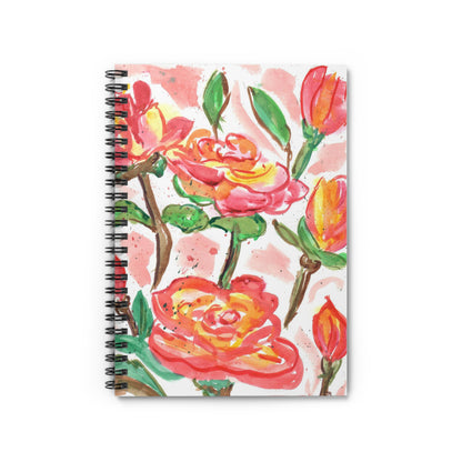 Abstract Rose Design Spiral Notebook - Ruled Line