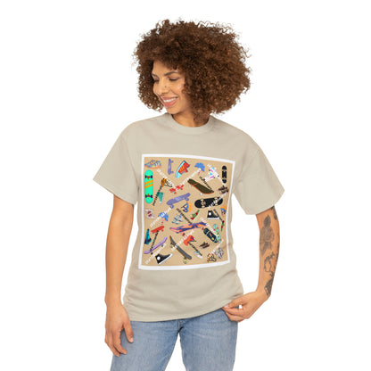 Skateboarding Beige Ground Unisex Heavy Cotton Tee