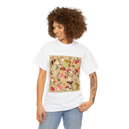 Mushroom Design Unisex Heavy Cotton Tee