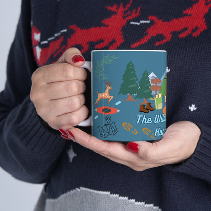 The Wilderness Is My Happy Place Blue Ceramic Mug 11oz