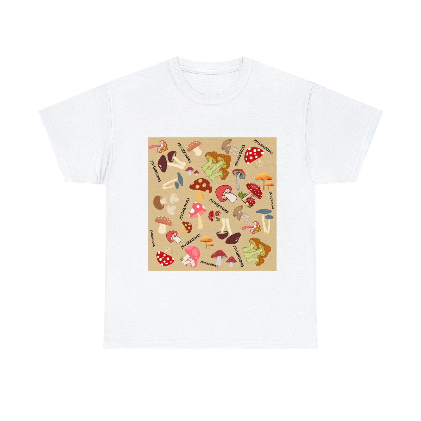 Mushroom Design Unisex Heavy Cotton Tee