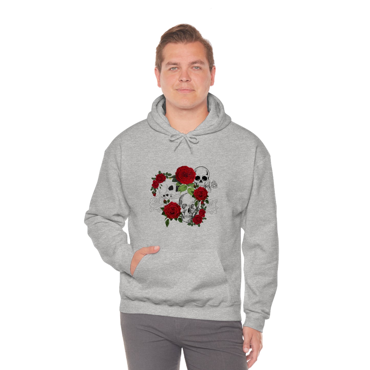 Skull and Roses Unisex Heavy Blend™ Hooded Sweatshirt