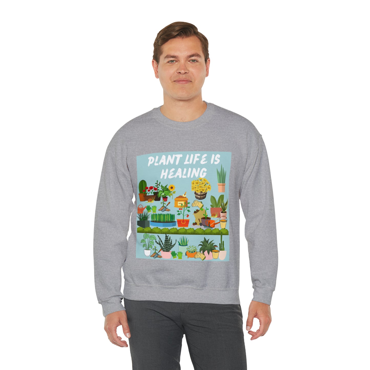 Plant Life Is Healing Unisex Heavy Blend™ Crewneck Sweatshirt