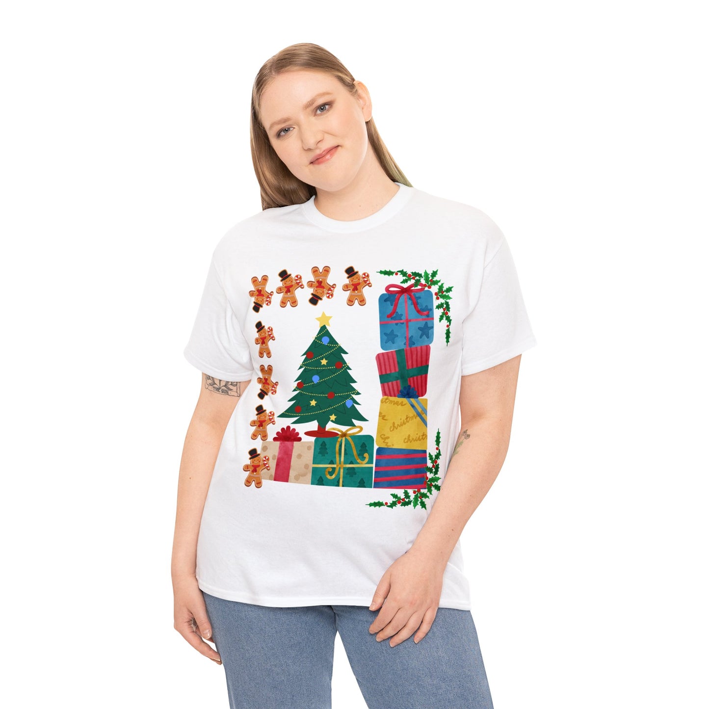 Christmas Tree Presents Unisex Heavy Cotton Tee