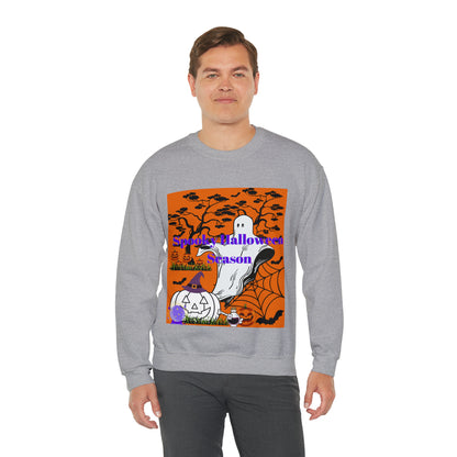 Spooky Halloween Season Orange Unisex Heavy Blend™ Crewneck Sweatshirt