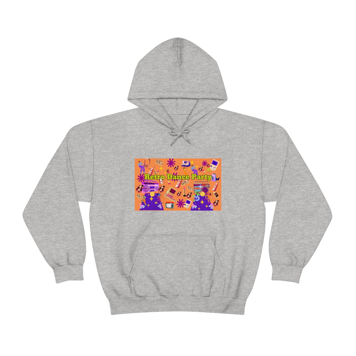 Retro Dance Party Orange Ground Unisex Heavy Blend™ Hooded Sweatshirt