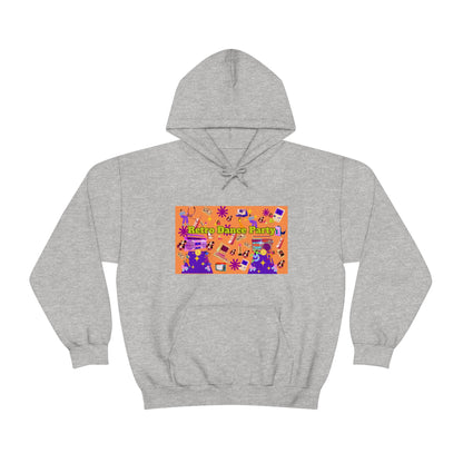 Retro Dance Party Orange Ground Unisex Heavy Blend™ Hooded Sweatshirt