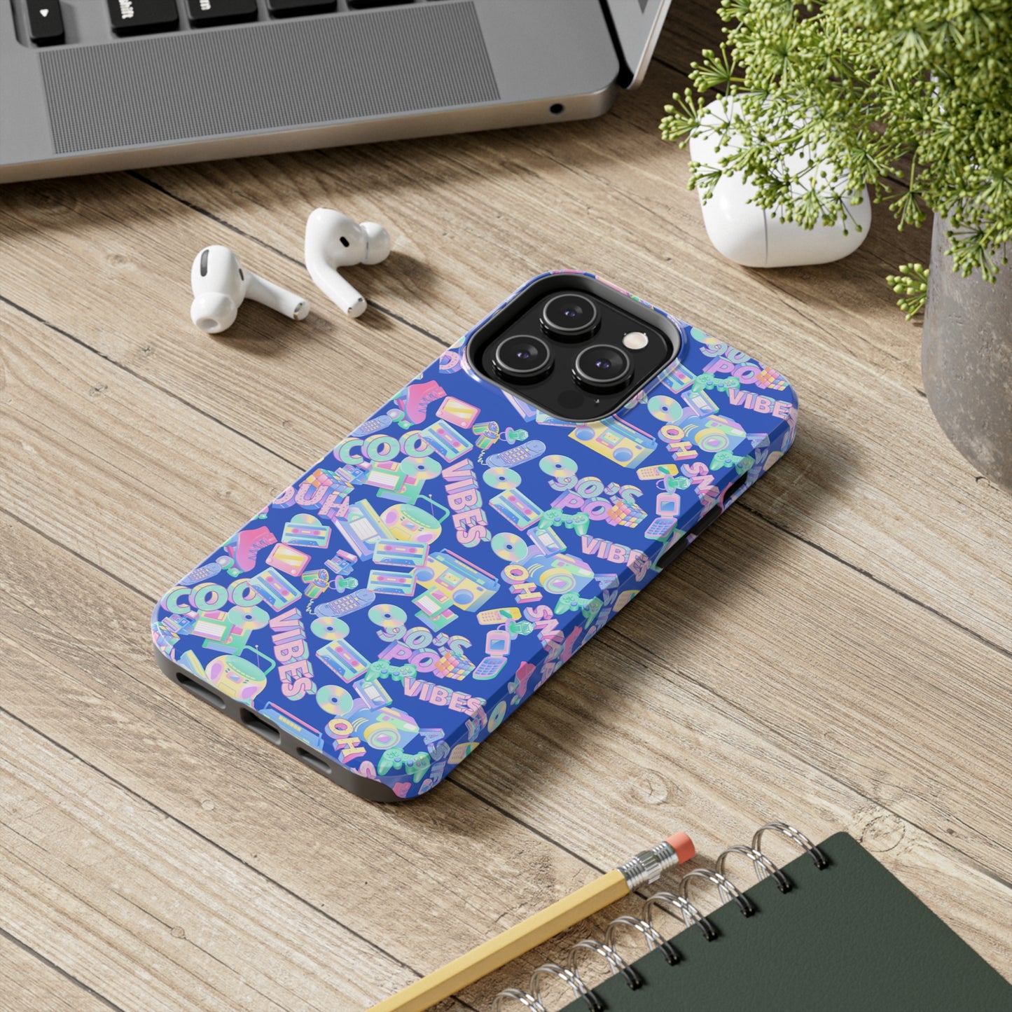 Retro Vibes Blue Tough Phone Cases