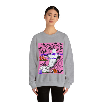 Spooky Halloween Season Pink Unisex Heavy Blend™ Crewneck Sweatshirt