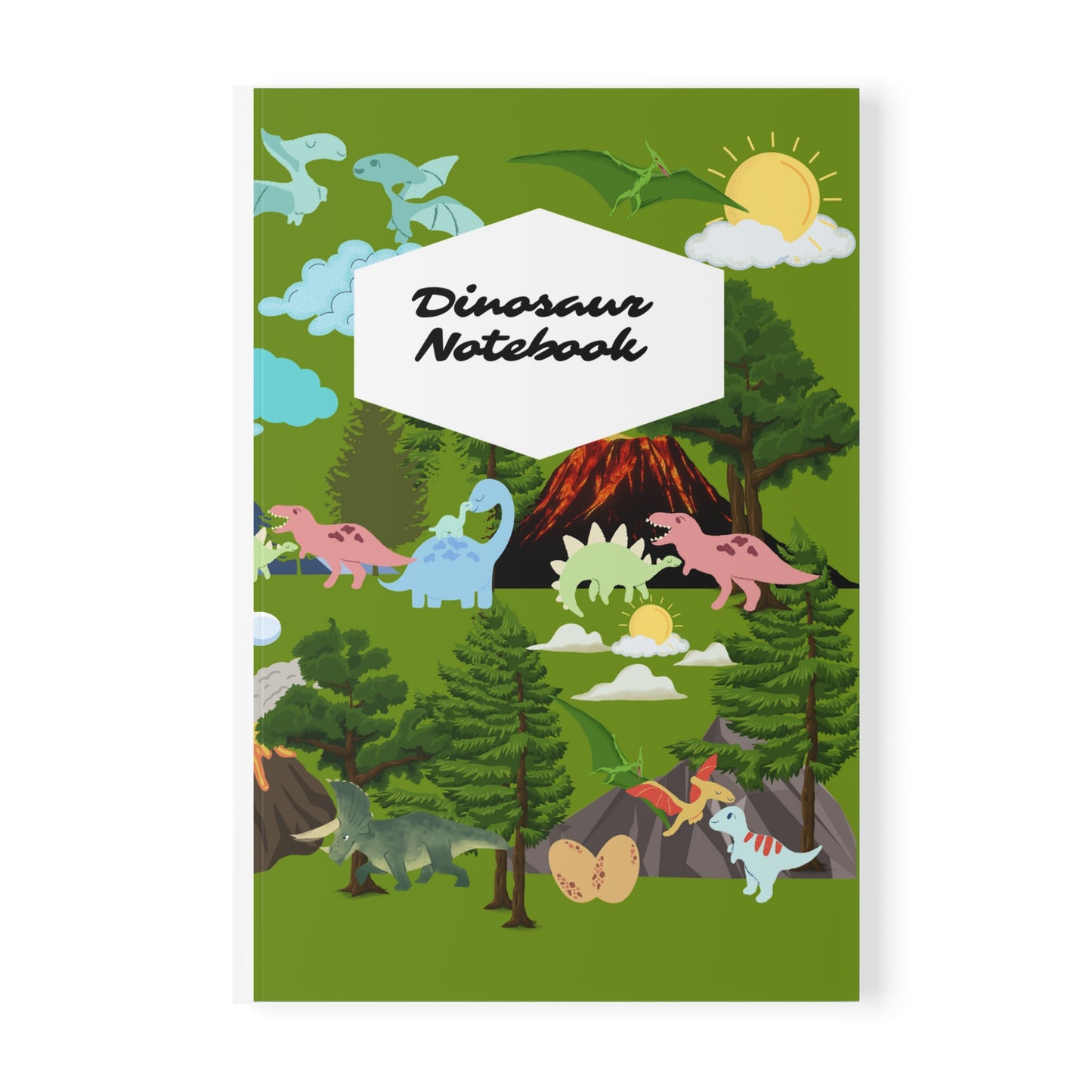 Dinosaur Softcover Notebook Green, A5