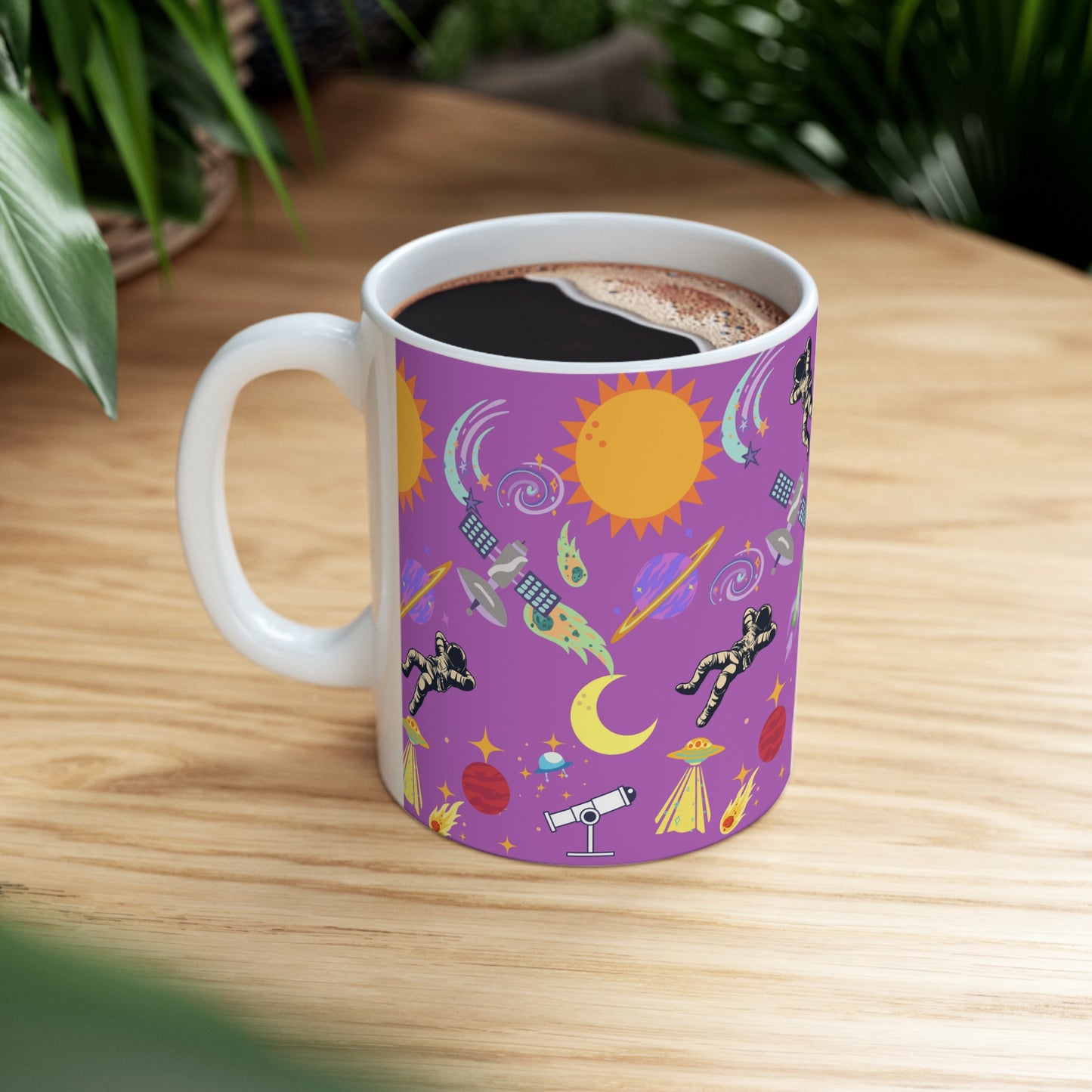 Outerspace Encounters Purple Ceramic Mug 11oz