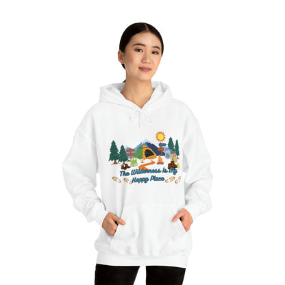 The Wilderness Is My Happy Place Unisex Heavy Blend™ Hooded Sweatshirt