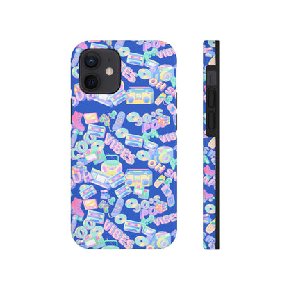 Retro Vibes Blue Tough Phone Cases