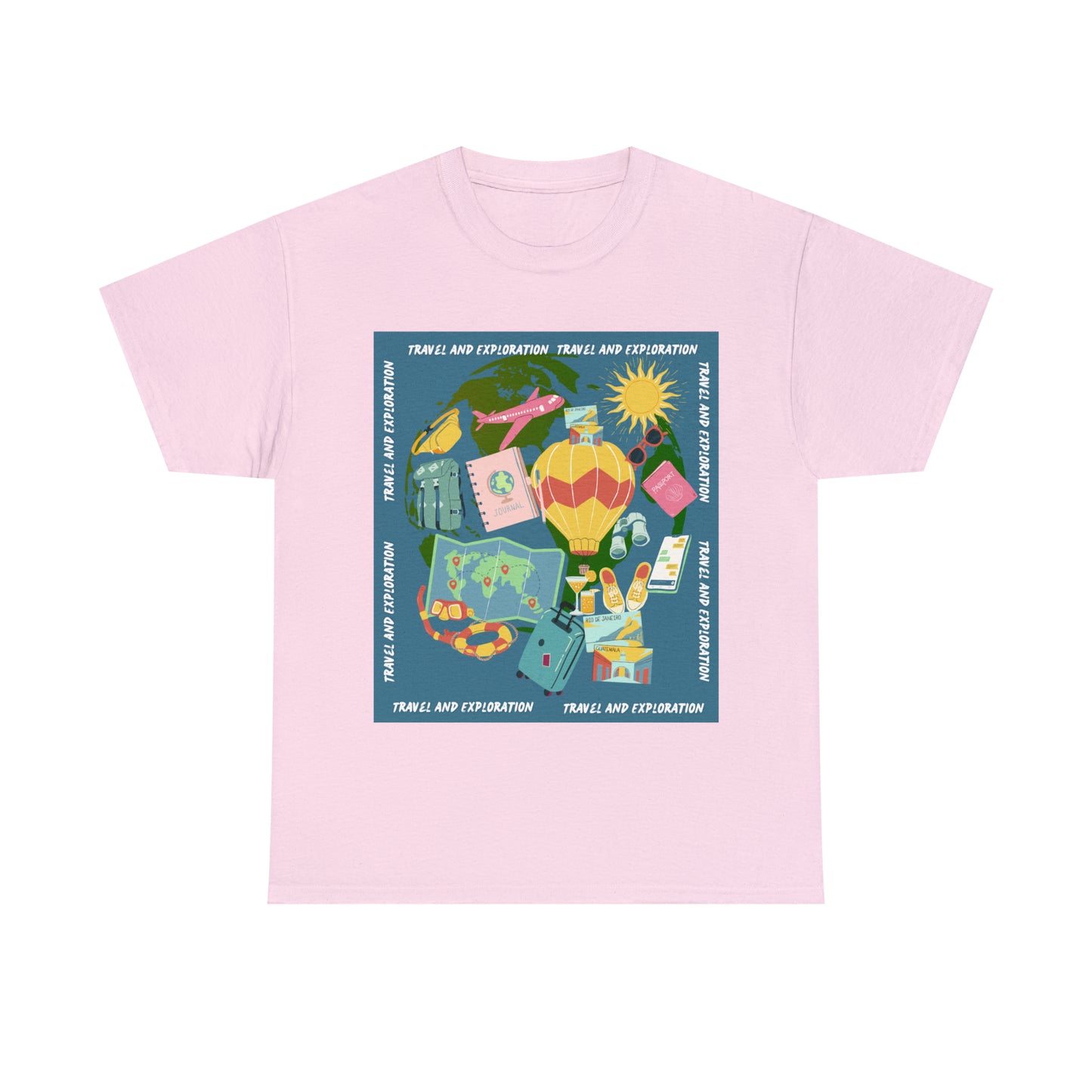 Travel and exploration Blue Unisex Heavy Cotton Tee