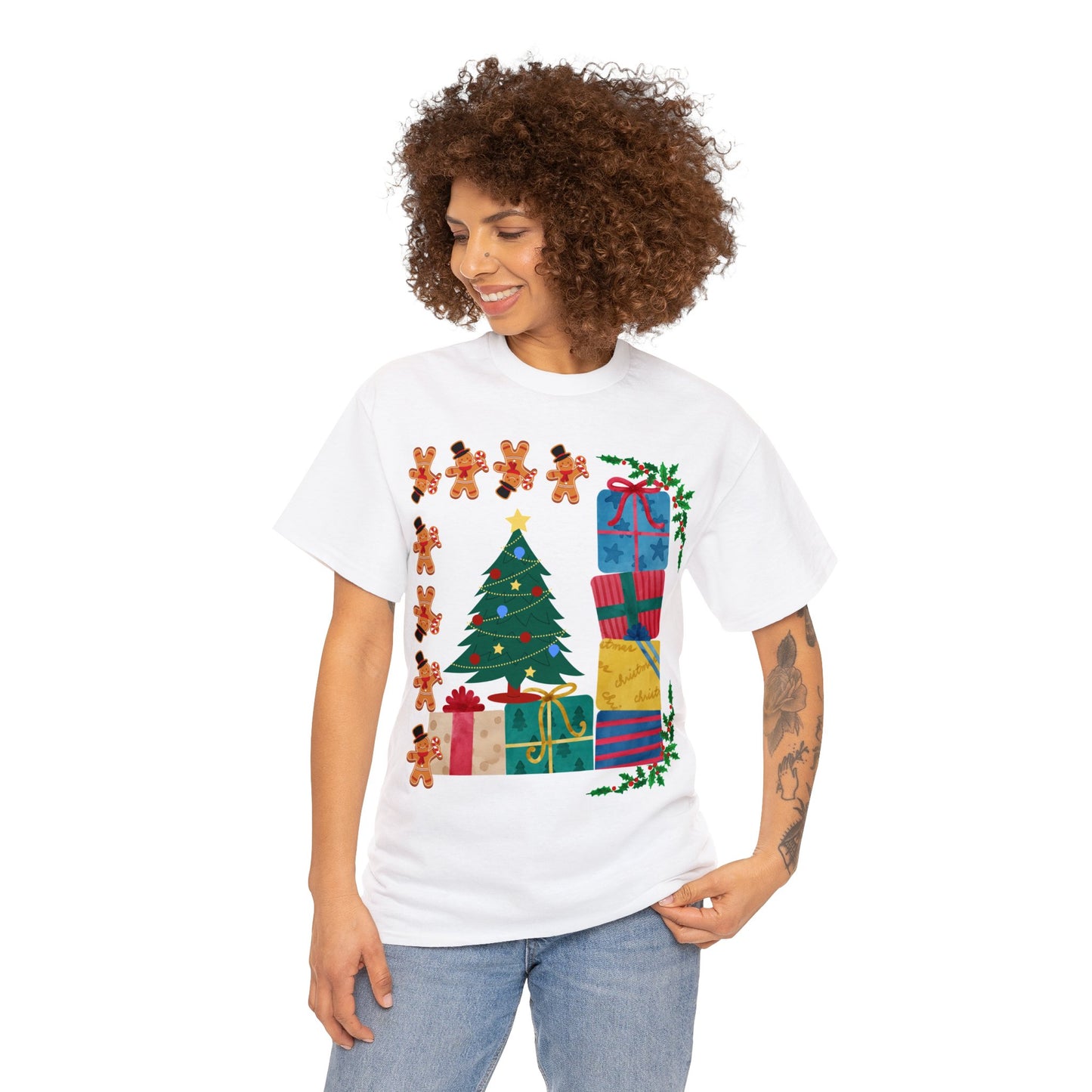 Christmas Tree Presents Unisex Heavy Cotton Tee