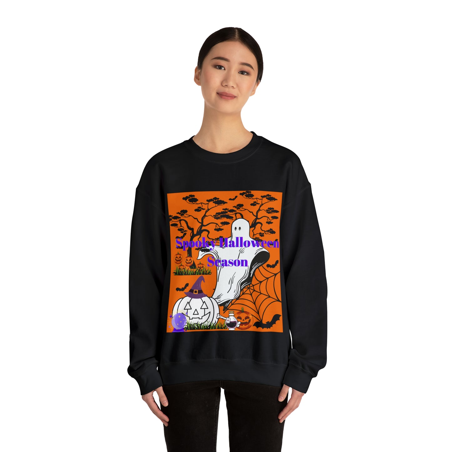 Spooky Halloween Season Orange Unisex Heavy Blend™ Crewneck Sweatshirt