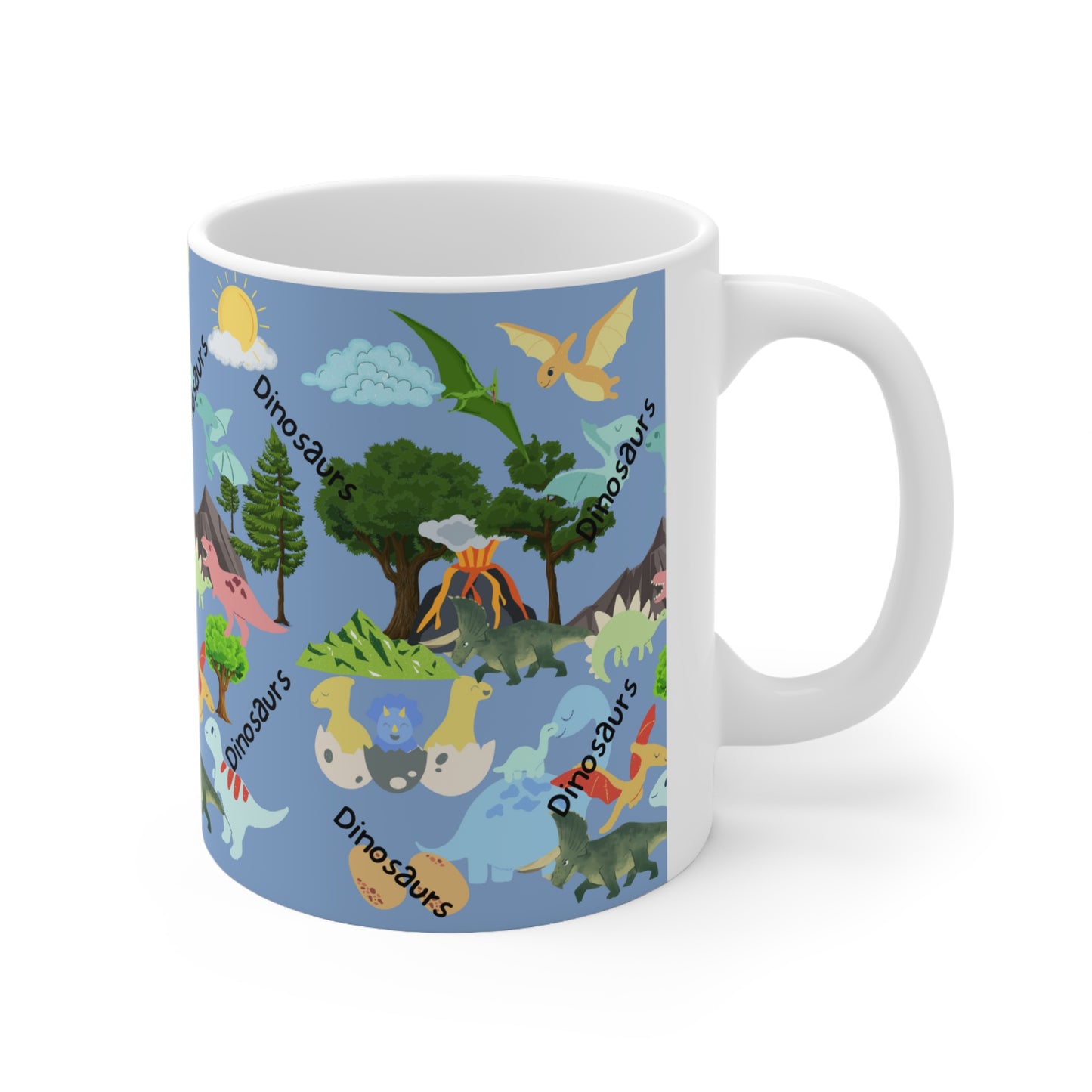 Dinosaurs Blue Ceramic Mug 11oz