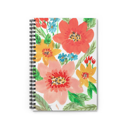 Pastel Abstract Floral Design Spiral Notebook - Ruled Line