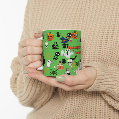 Spooky Creepy Season Green Ceramic Mug 11oz