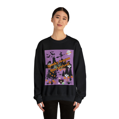 Spooky Season Has Arrived Purple Unisex Heavy Blend™ Crewneck Sweatshirt