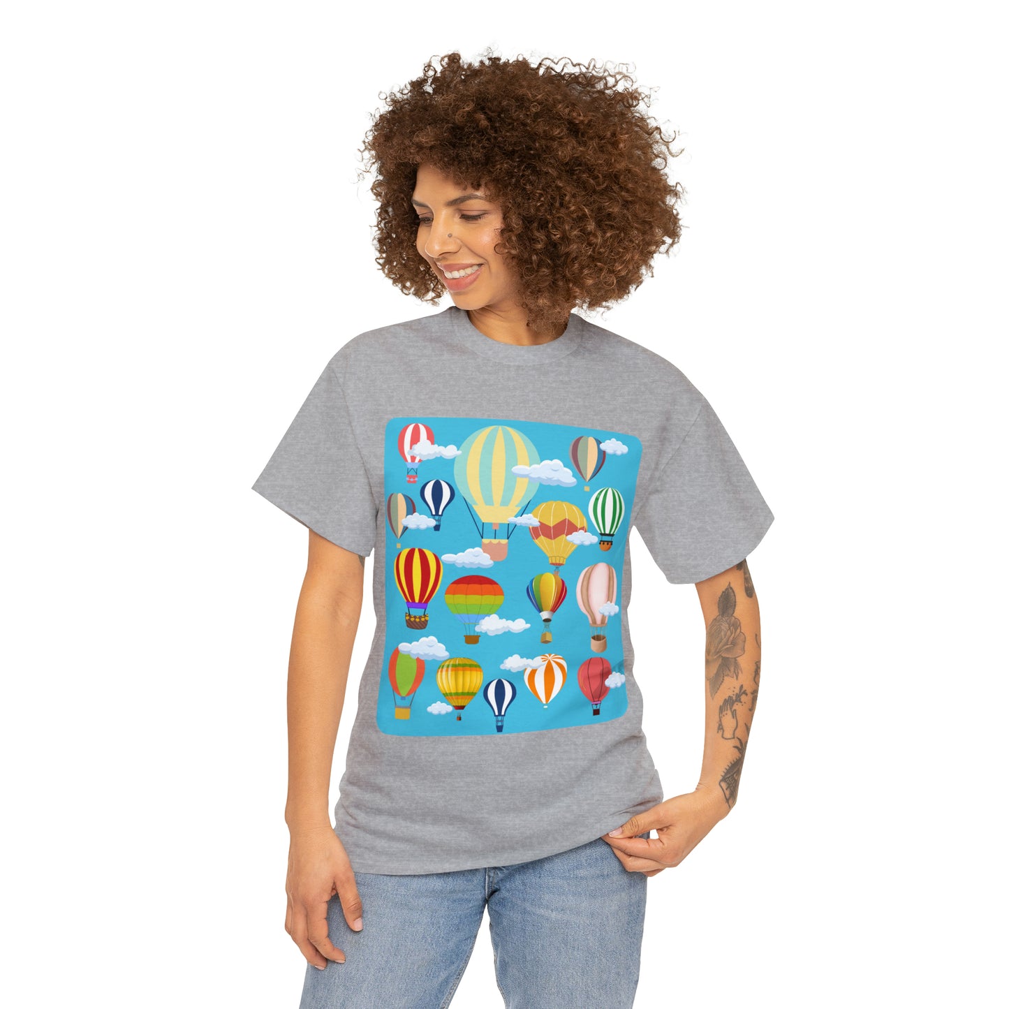 Hot Air Balloons Unisex Heavy Cotton Tee