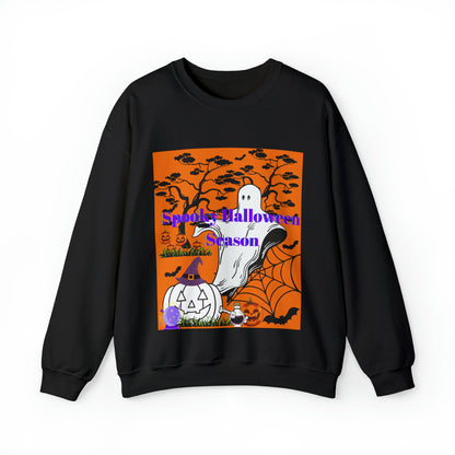 Spooky Halloween Season Orange Unisex Heavy Blend™ Crewneck Sweatshirt