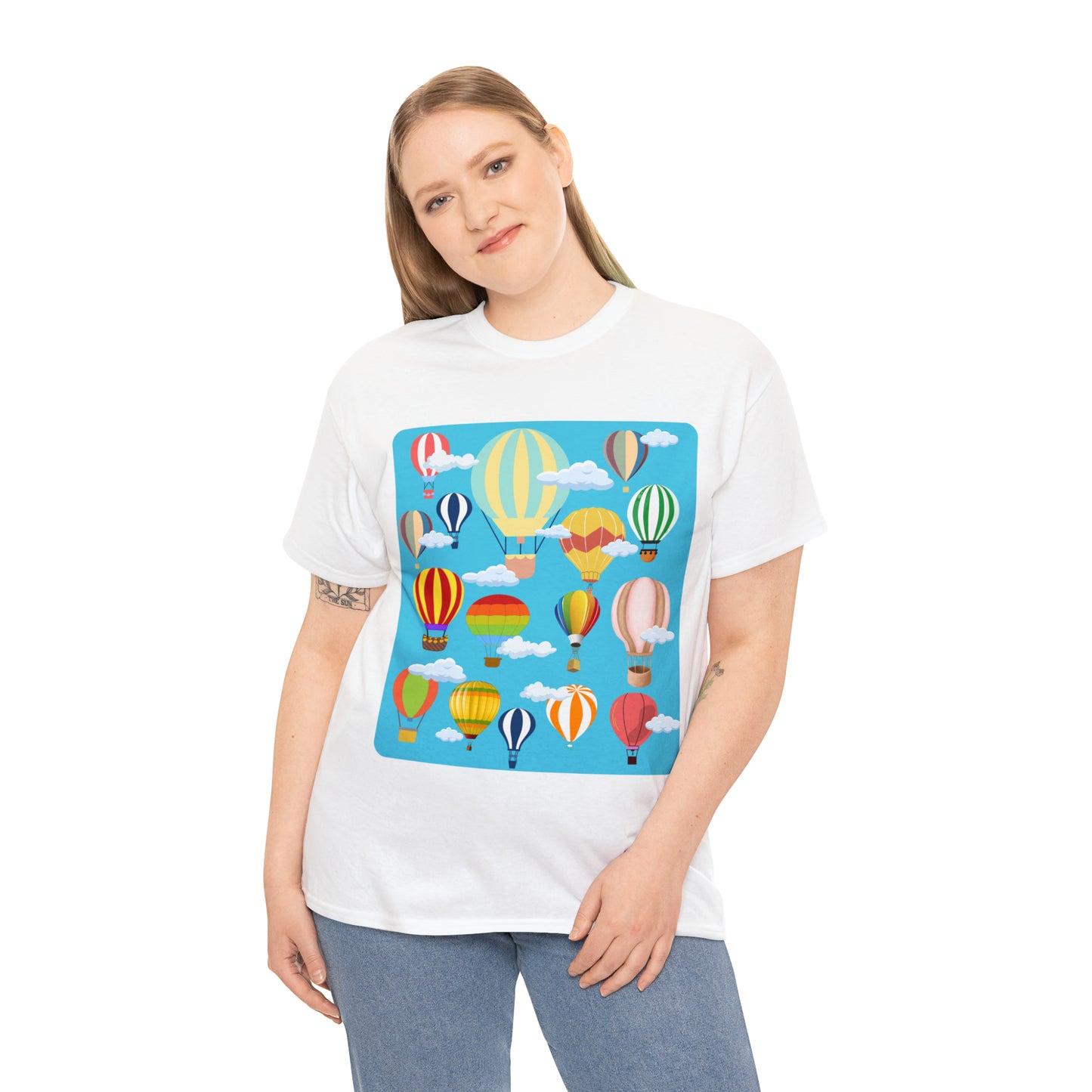 Hot Air Balloons Unisex Heavy Cotton Tee