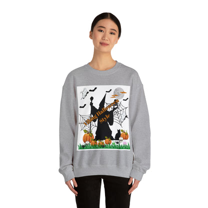 Vibing Halloween Style Unisex Heavy Blend™ Crewneck Sweatshirt