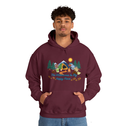 The Wilderness Is My Happy Place Unisex Heavy Blend™ Hooded Sweatshirt