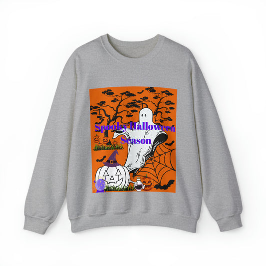 Spooky Halloween Season Orange Unisex Heavy Blend™ Crewneck Sweatshirt