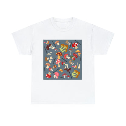 Mushrooms Grey Ground Unisex Heavy Cotton Tee