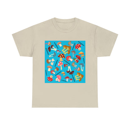 Mushrooms Turq Ground Unisex Heavy Cotton Tee