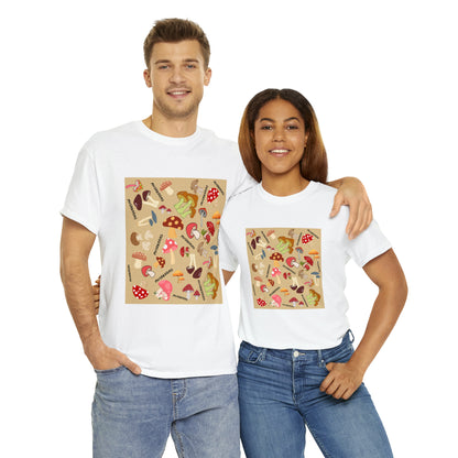 Mushroom Design Unisex Heavy Cotton Tee