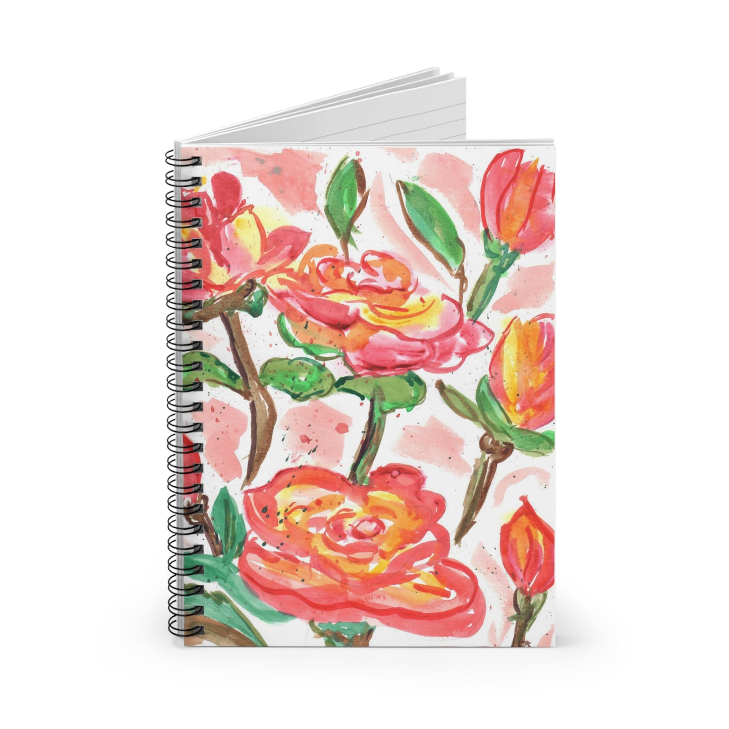 Abstract Rose Design Spiral Notebook - Ruled Line