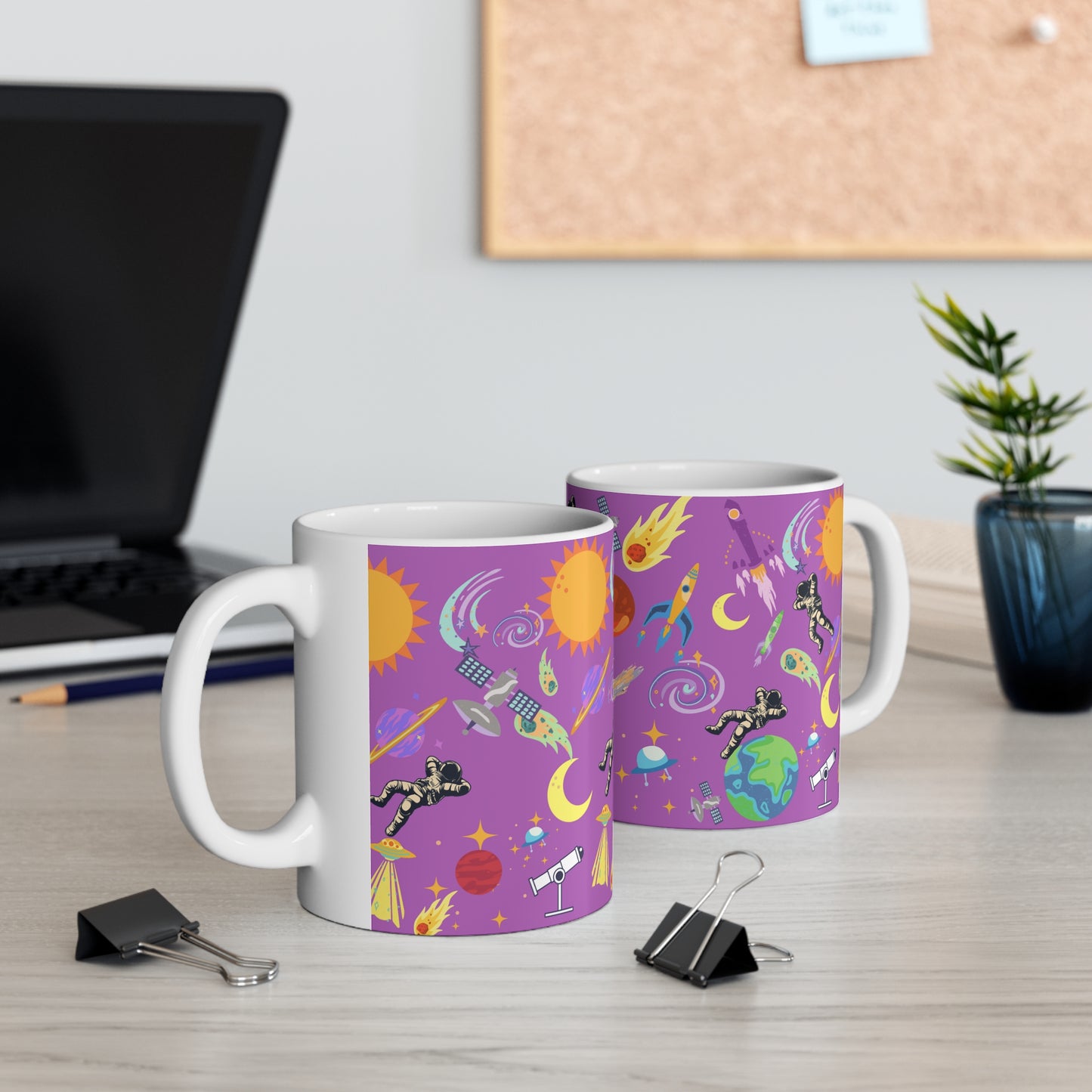 Outerspace Encounters Purple Ceramic Mug 11oz