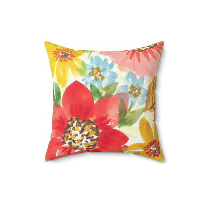 Fun Floral Bouquet Spun Polyester Square Pillow