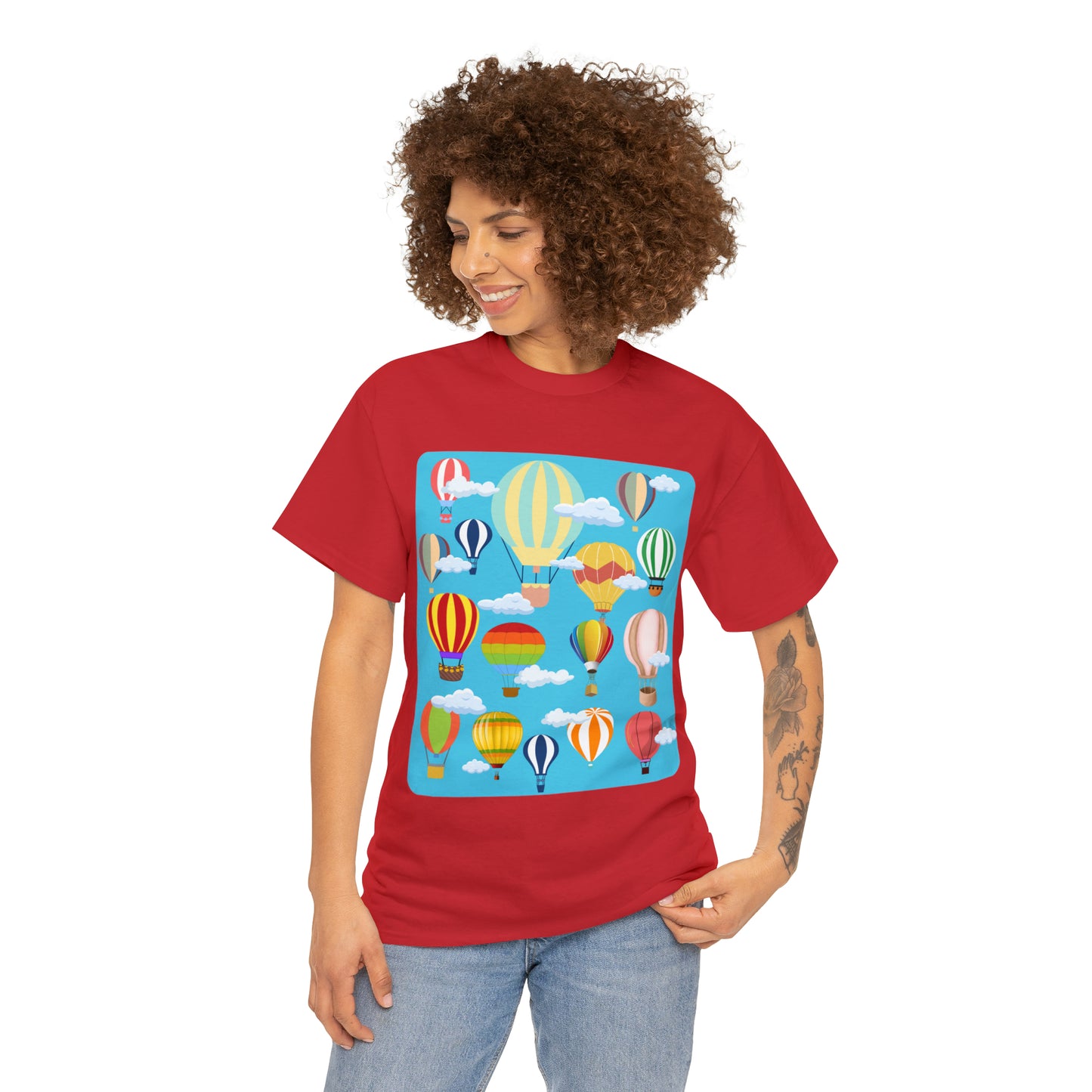 Hot Air Balloons Unisex Heavy Cotton Tee