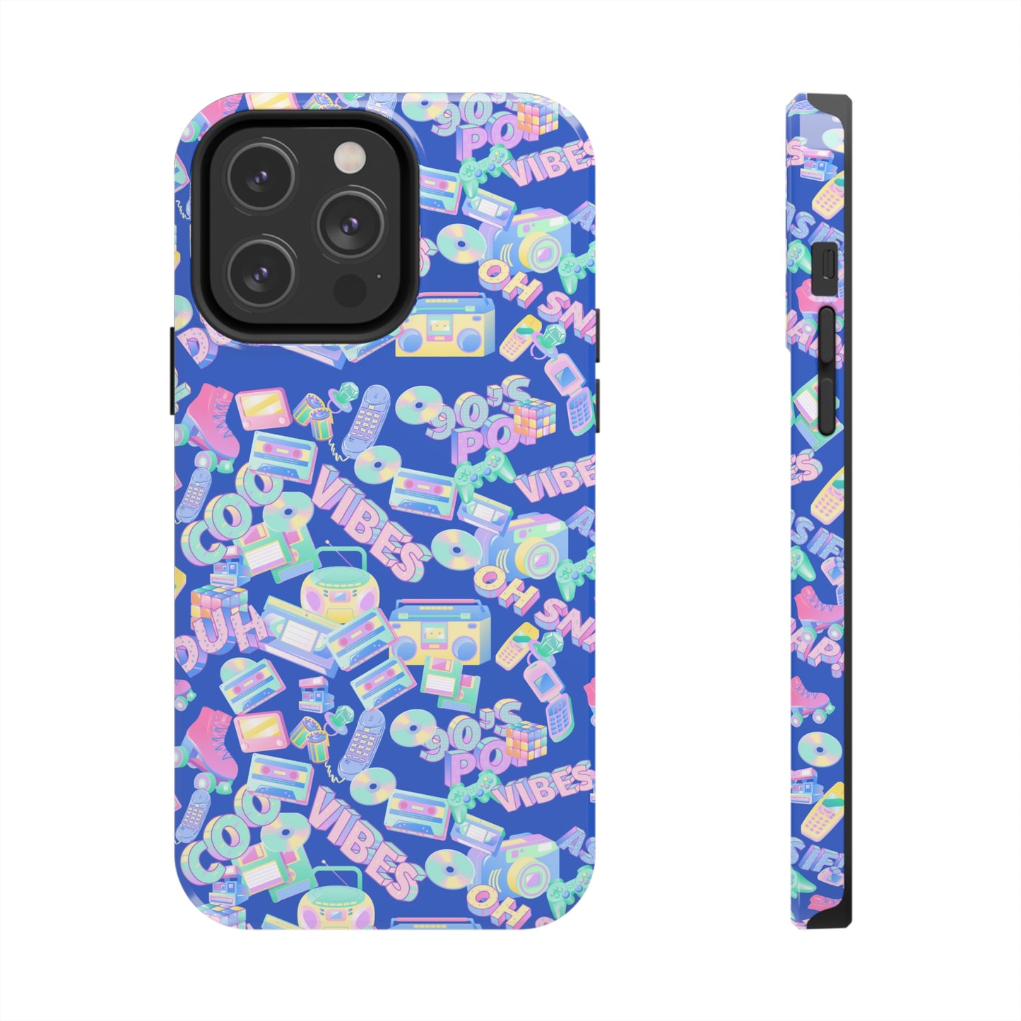 Retro Vibes Blue Tough Phone Cases