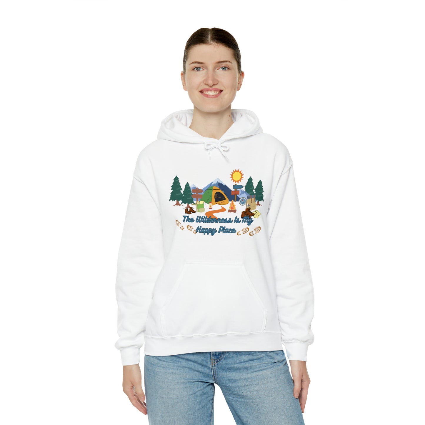 The Wilderness Is My Happy Place Unisex Heavy Blend™ Hooded Sweatshirt