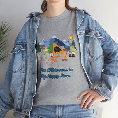 The Wilderness is My Happy Place Unisex Heavy Cotton Tee