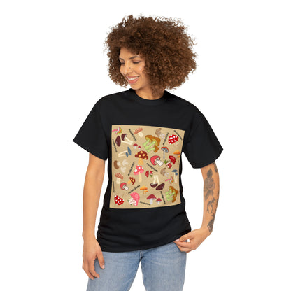 Mushroom Design Unisex Heavy Cotton Tee