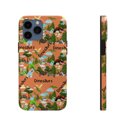 Dinosaurs Orange Tough Phone Cases