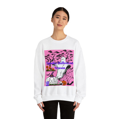 Spooky Halloween Season Pink Unisex Heavy Blend™ Crewneck Sweatshirt