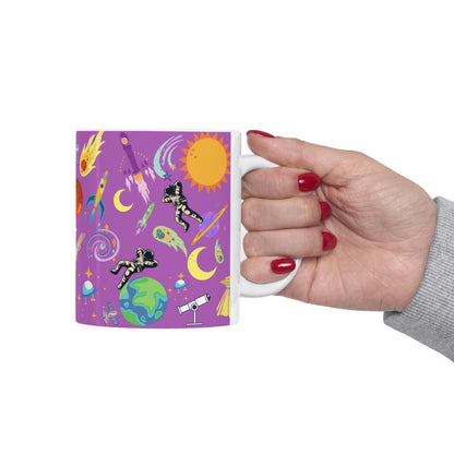 Outerspace Encounters Purple Ceramic Mug 11oz