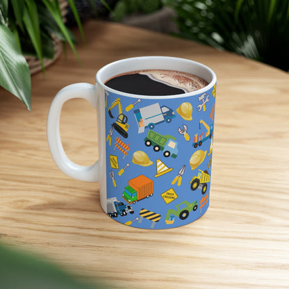 Construction Blue Ceramic Mug 11oz