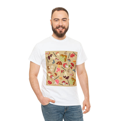 Mushroom Design Unisex Heavy Cotton Tee