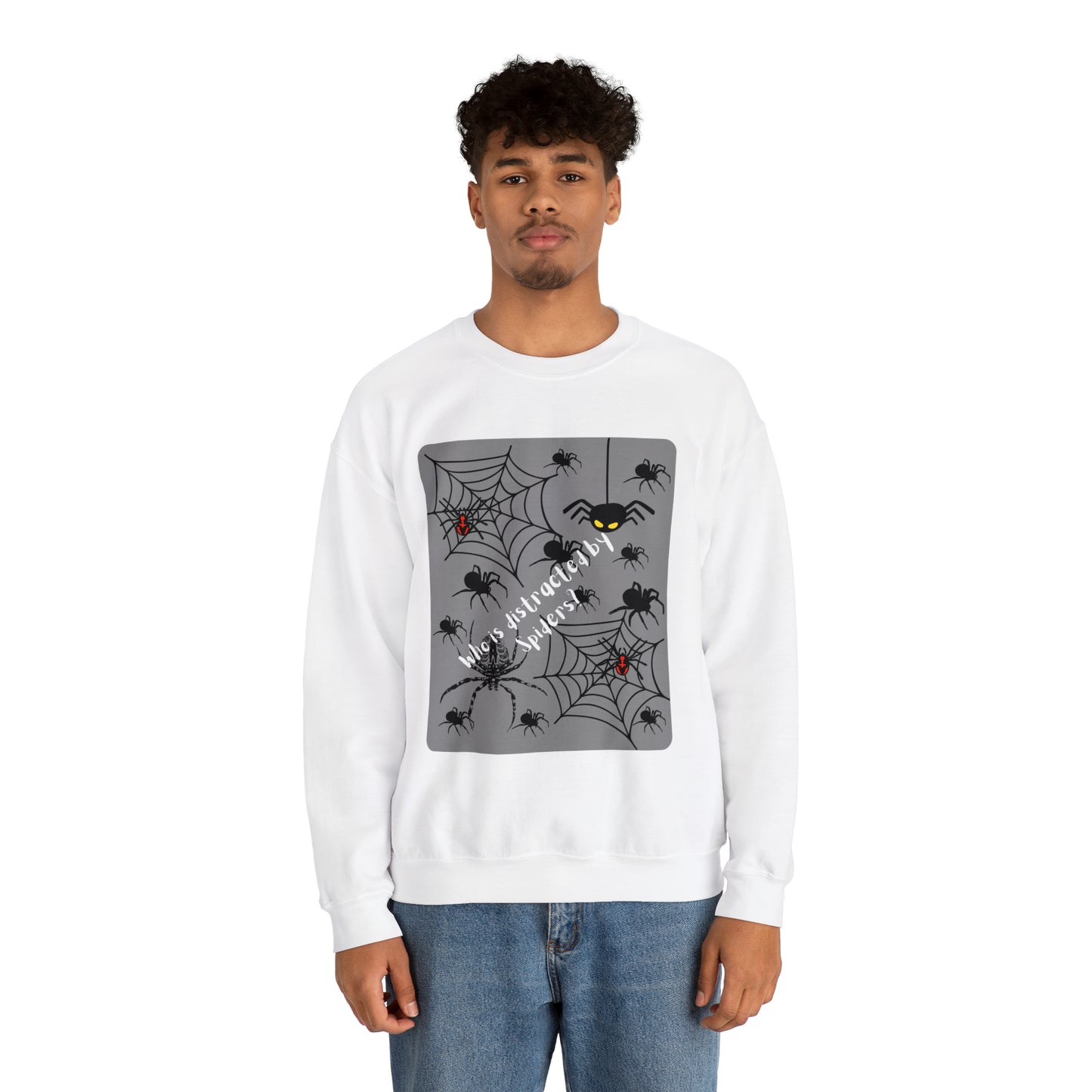 Who is Distracted By Spiders? Unisex Heavy Blend™ Crewneck Sweatshirt