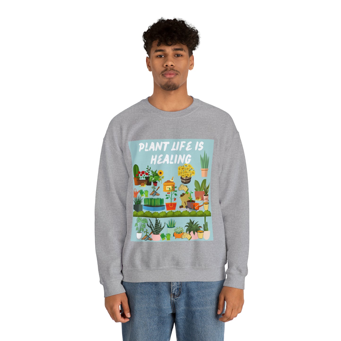 Plant Life Is Healing Unisex Heavy Blend™ Crewneck Sweatshirt