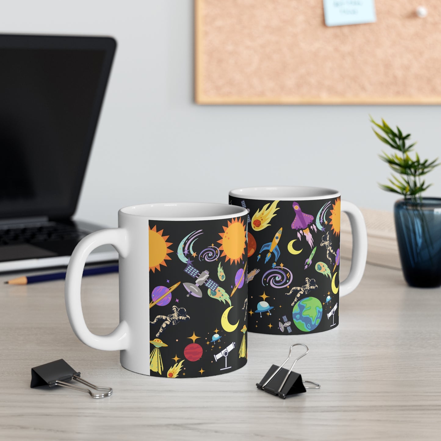 Outerspace Encounters Black Ceramic Mug 11oz